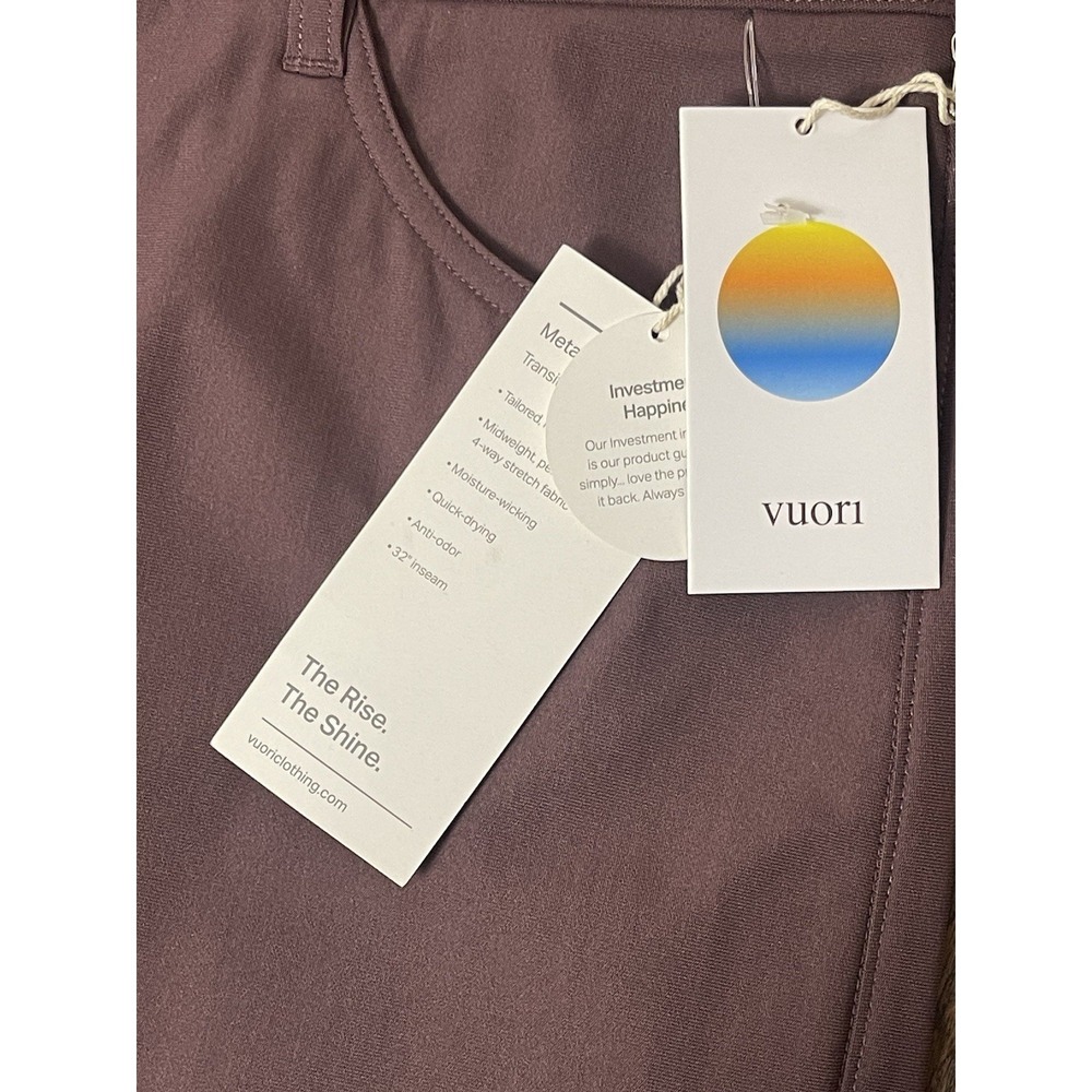 Vuori Meta Performance Chino Pants Mens 38X32 Chestnut Mauve 4way Stretch New - Picture 7 of 8